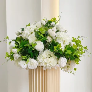 Alternate view of white artificial wedding flower arrangement ball collection