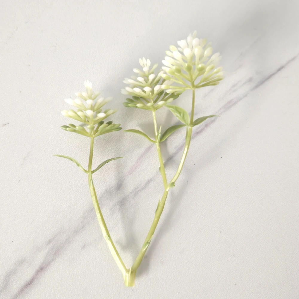 Alternate view of artificial White Sedum Flower Pick