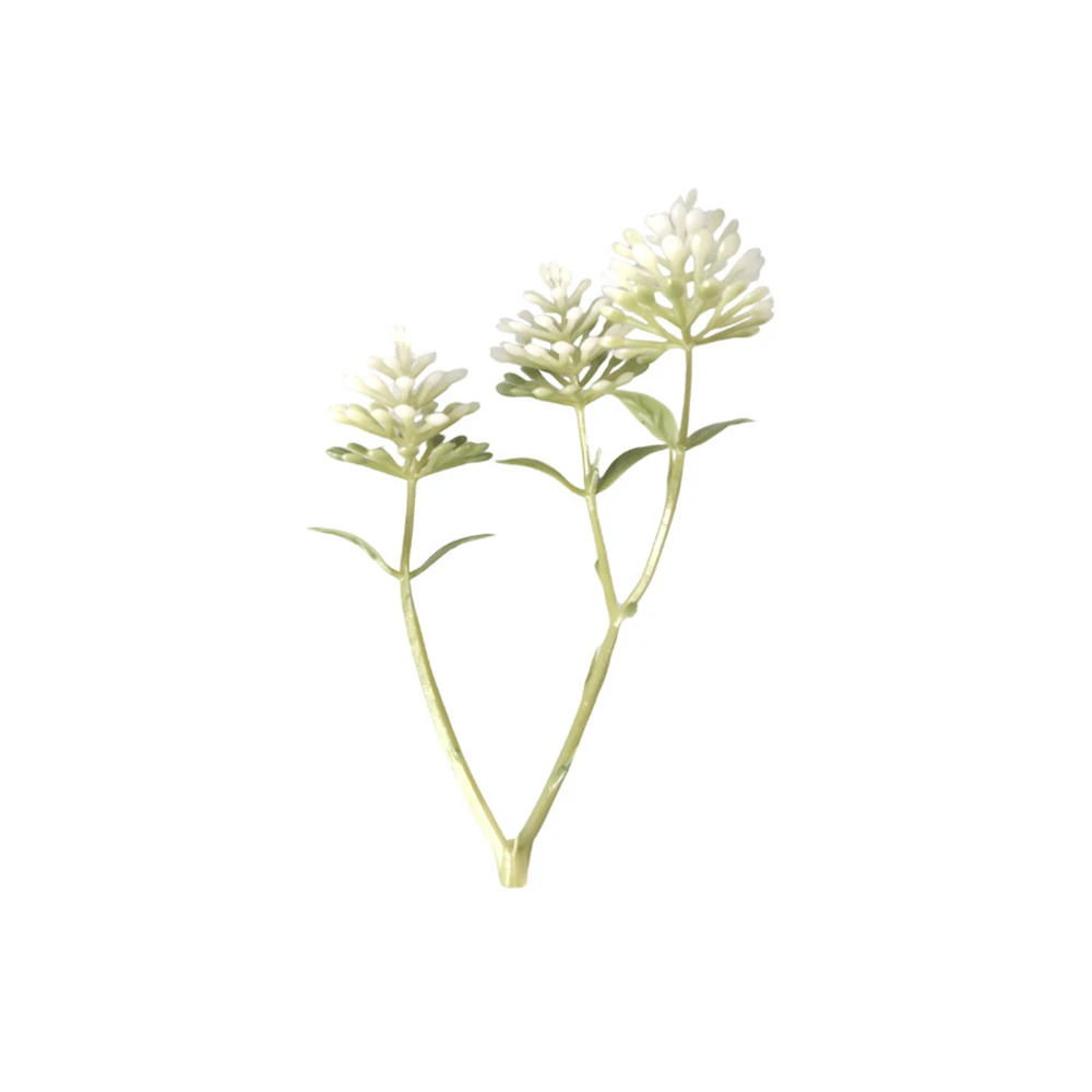 Artificial White Sedum Flower Pick, 10 cm