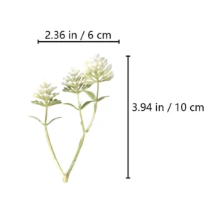 Specification diagram for artificial White Sedum Flower Pick