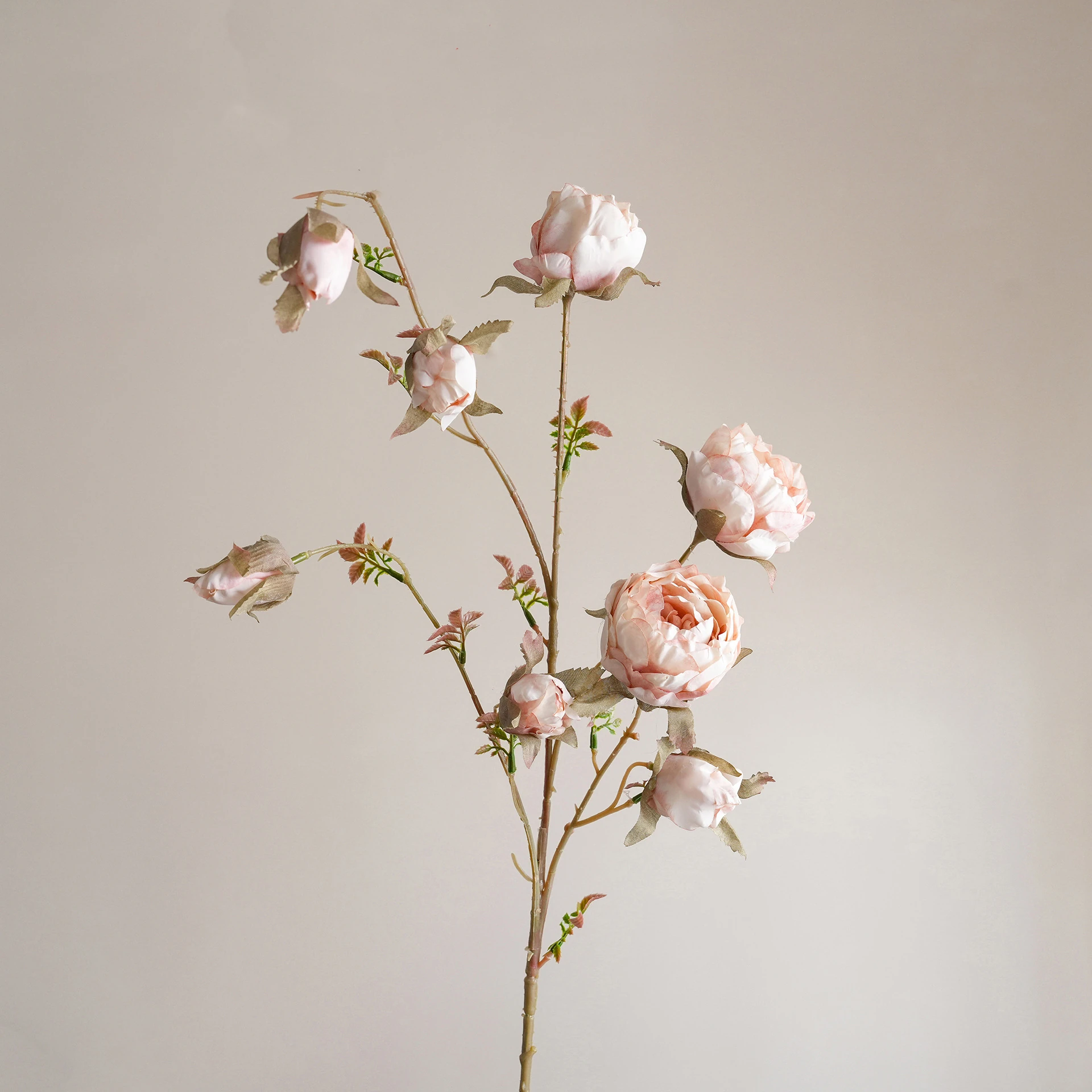 Blush artificial wild rose spray