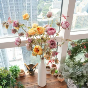 Available colors for artificial wild rose spray
