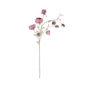 Pink artificial wild rose spray