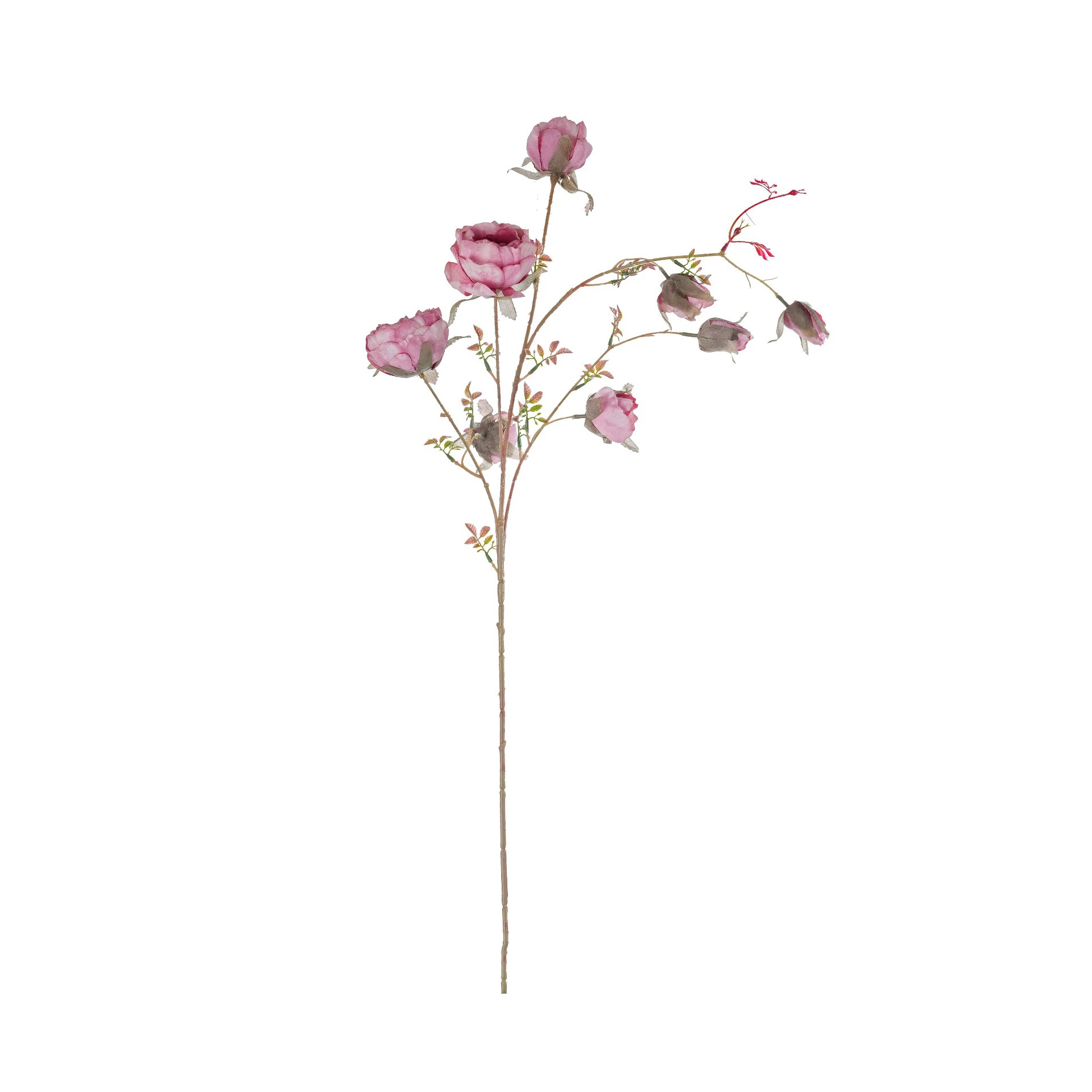 Pink artificial wild rose spray