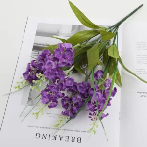 Deep Purple artificial Wisteria Flower Bush, 36 cm
