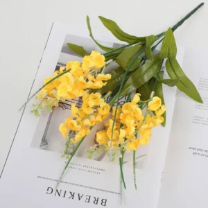 Yellow artificial Wisteria Flower Bush, 36 cm