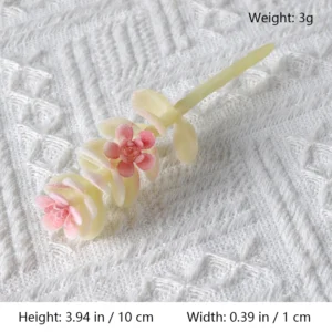 Size diagram for assorted cream and pink artificial succulent picks, mini cluster