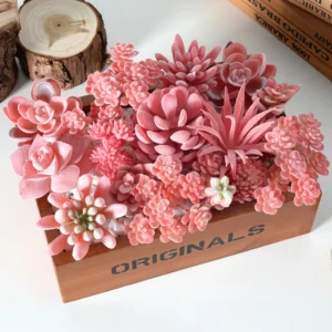 Available styles of assorted pink artificial succulent picks