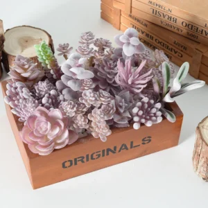 Available styles of assorted purple artificial succulent picks