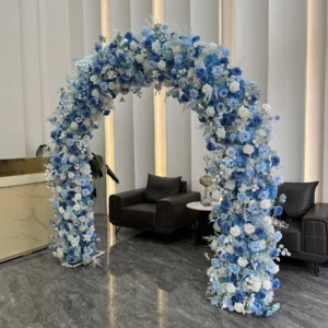 Blue White Round Flower Arch Collection displayed for decorative use