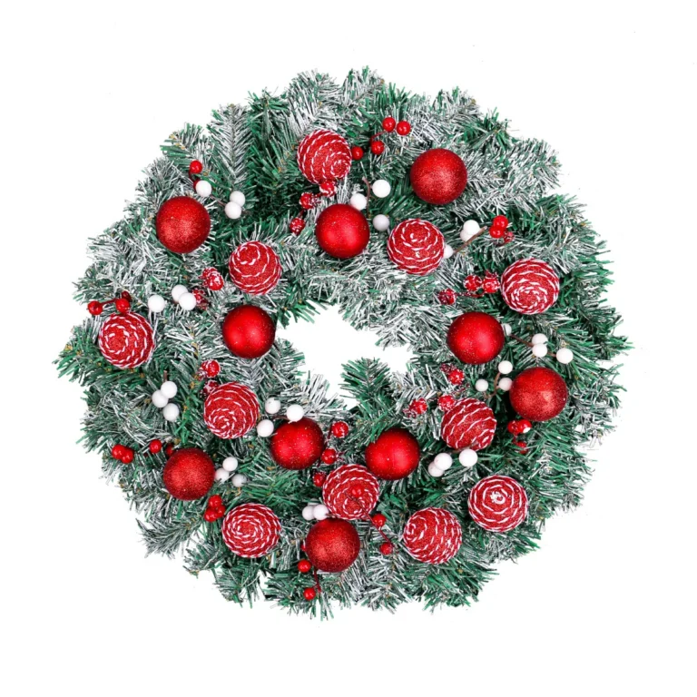 Decorated Artificial Christmas Pine Wreath