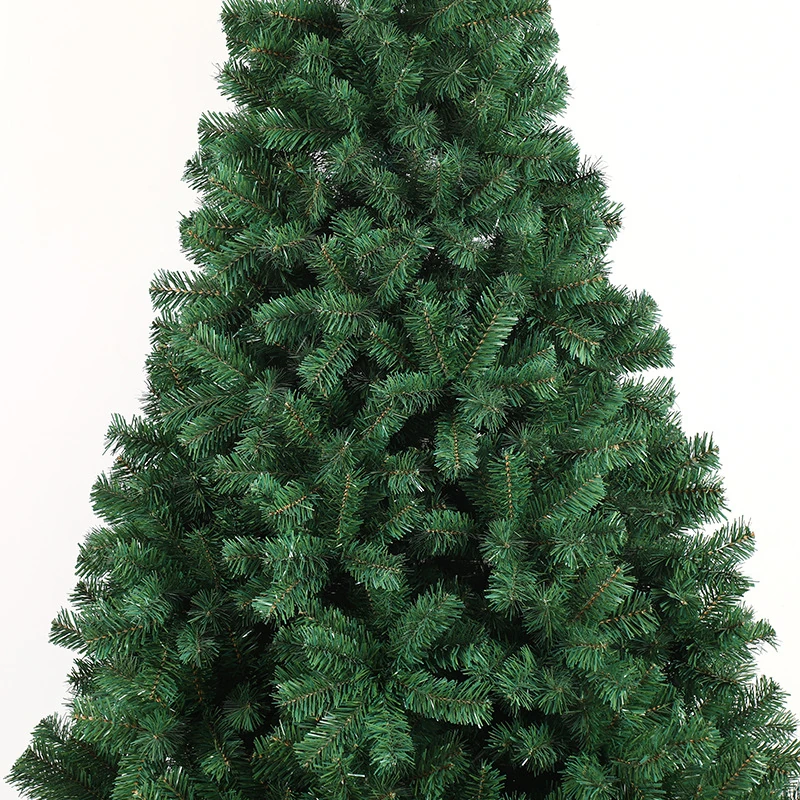 Close-up of branch full PVC artificial christmas tree