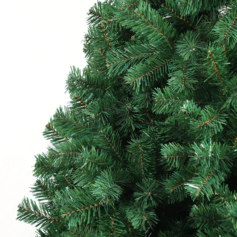 Close-up of full PVC artificial christmas tree