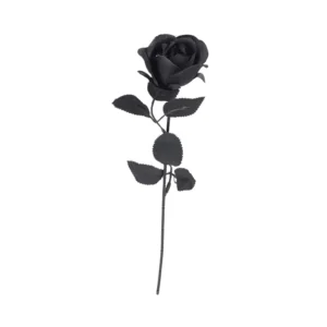 black gothic black artificial rose stem