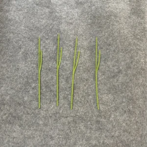 Group display of green Forked Artificial Flower Stem