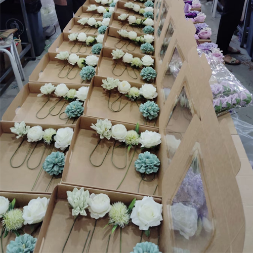Logo printing on artificial flower packaging for private label branding