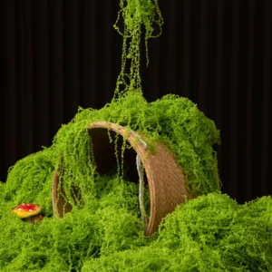 Loose Artificial Flocked Moss shown in landscape application