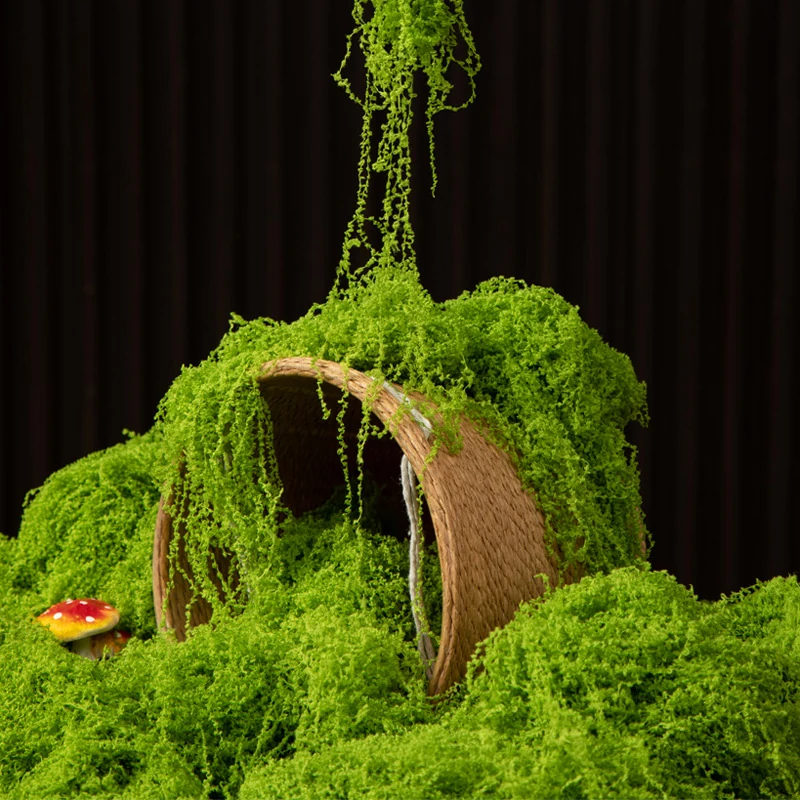 Loose Artificial Flocked Moss shown in landscape application