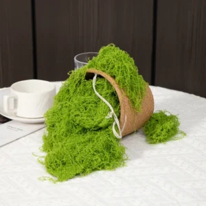 Loose Artificial Flocked Moss shown in packaging application