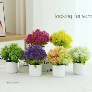 Color Options for mini potted artificial baby's breath plant