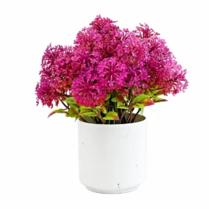 Fuchsia mini potted artificial baby's breath plant