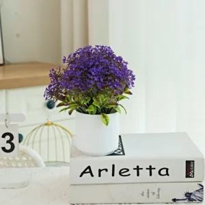 Purple mini potted artificial baby's breath plant