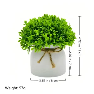 Specification diagram for boxwood leaf greenery mini Potted Artificial Greenery Plant