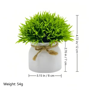 Specification diagram for long leaf grass mini Potted Artificial Greenery Plant