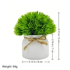 Specification diagram for pine needle grass mini Potted Artificial Greenery Plant