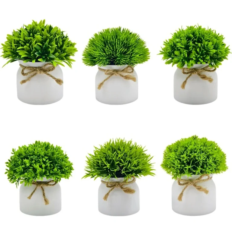 Mini planta de follaje artificial en macetas