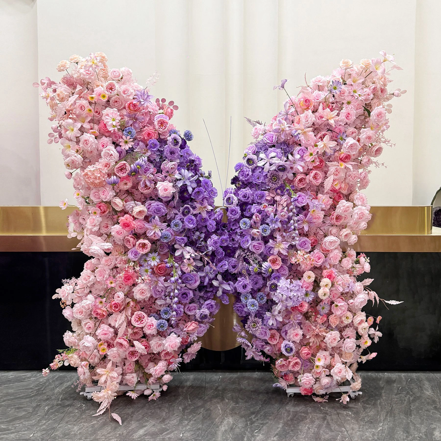 Alternate view of pink purple butterfly flower backdrop