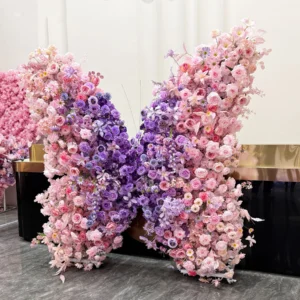 Pink Purple Butterfly Flower Backdrop displayed for decorative use