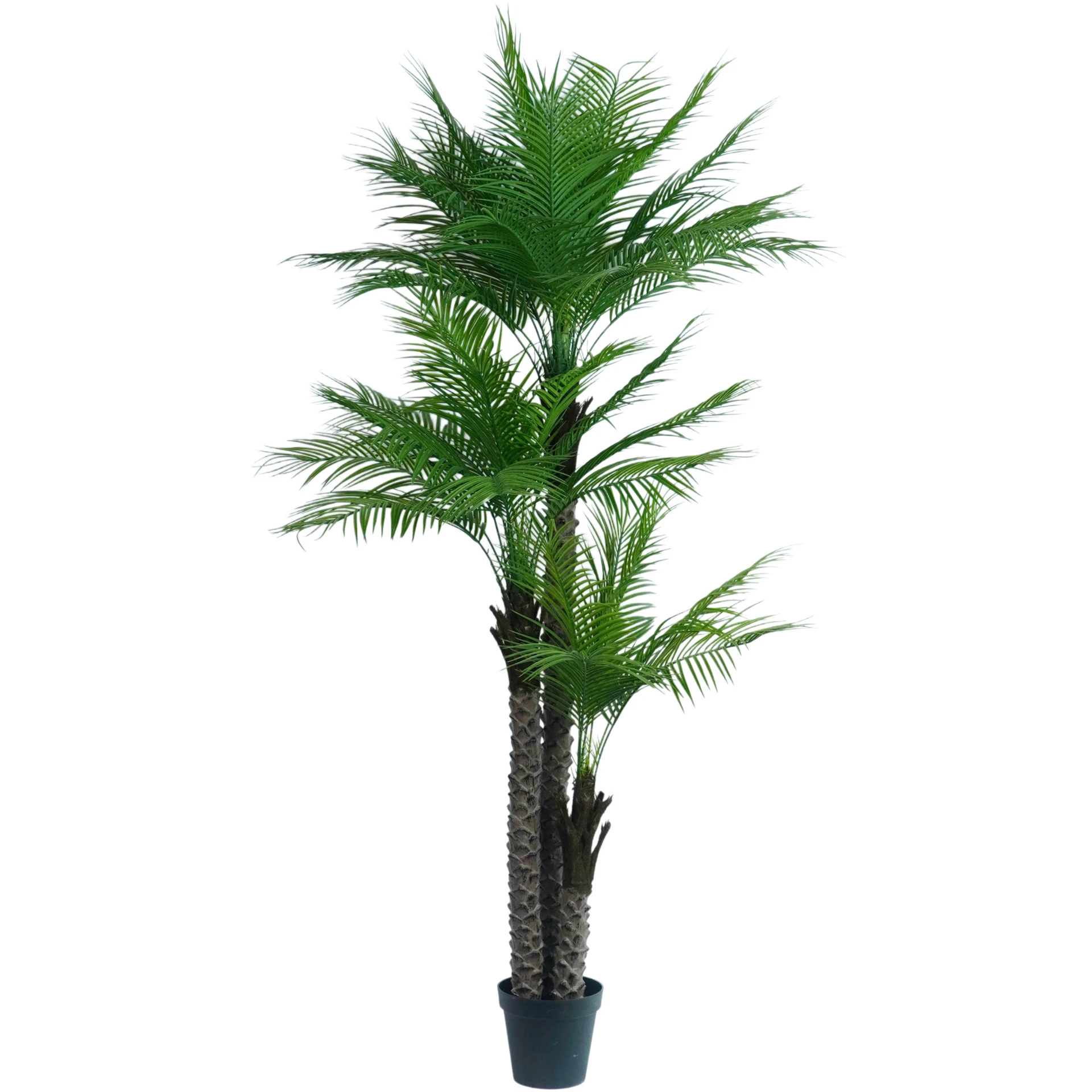 Sammlung künstlicher Areca-Palmen im Topf