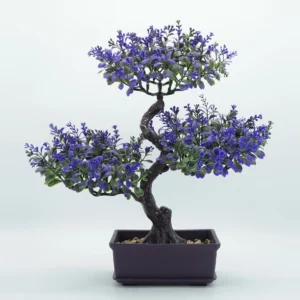 Blue potted Artificial Bonsai Tree, 36 cm
