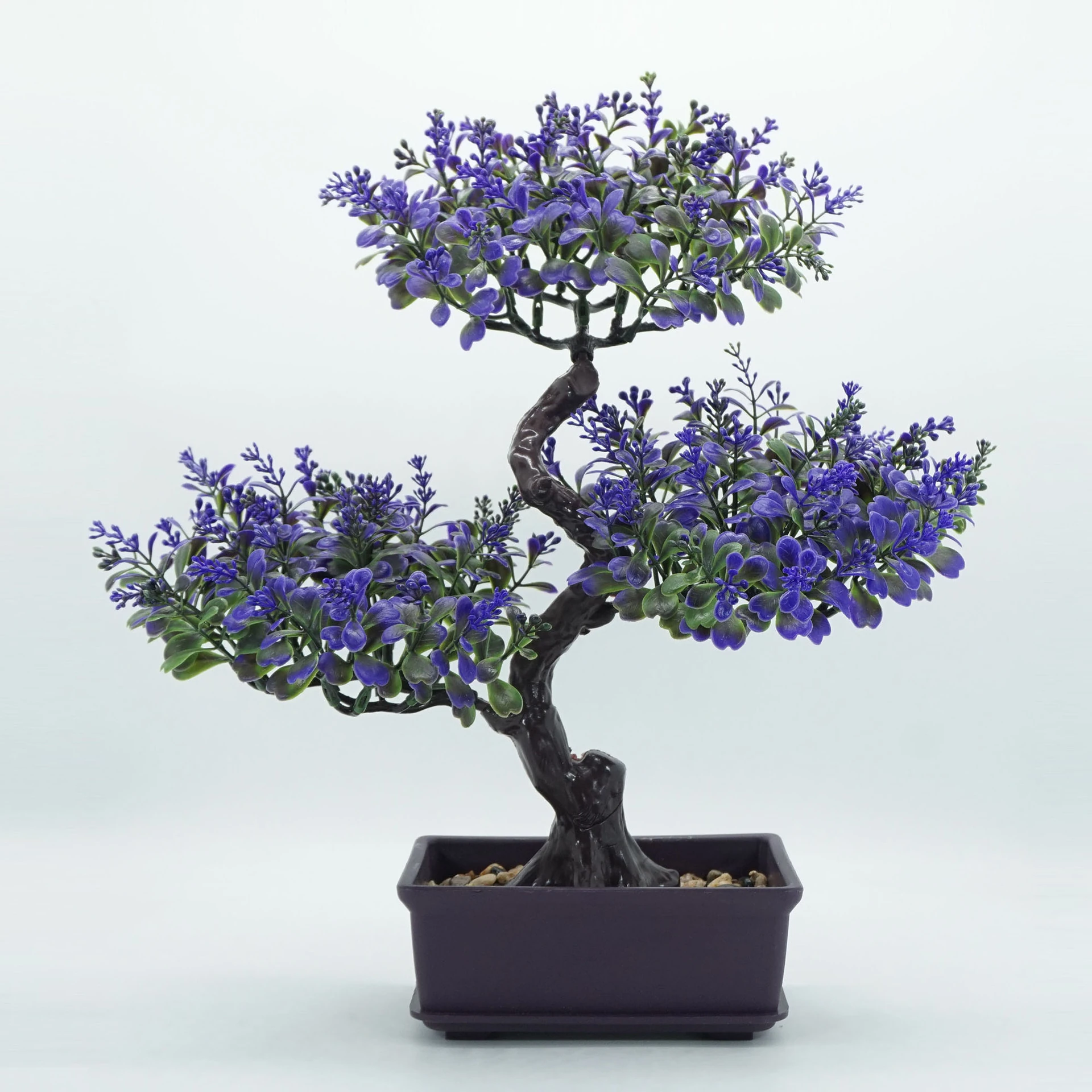 Blue potted Artificial Bonsai Tree, 36 cm