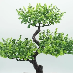 Close-up of potted Artificial Bonsai Tree leaf