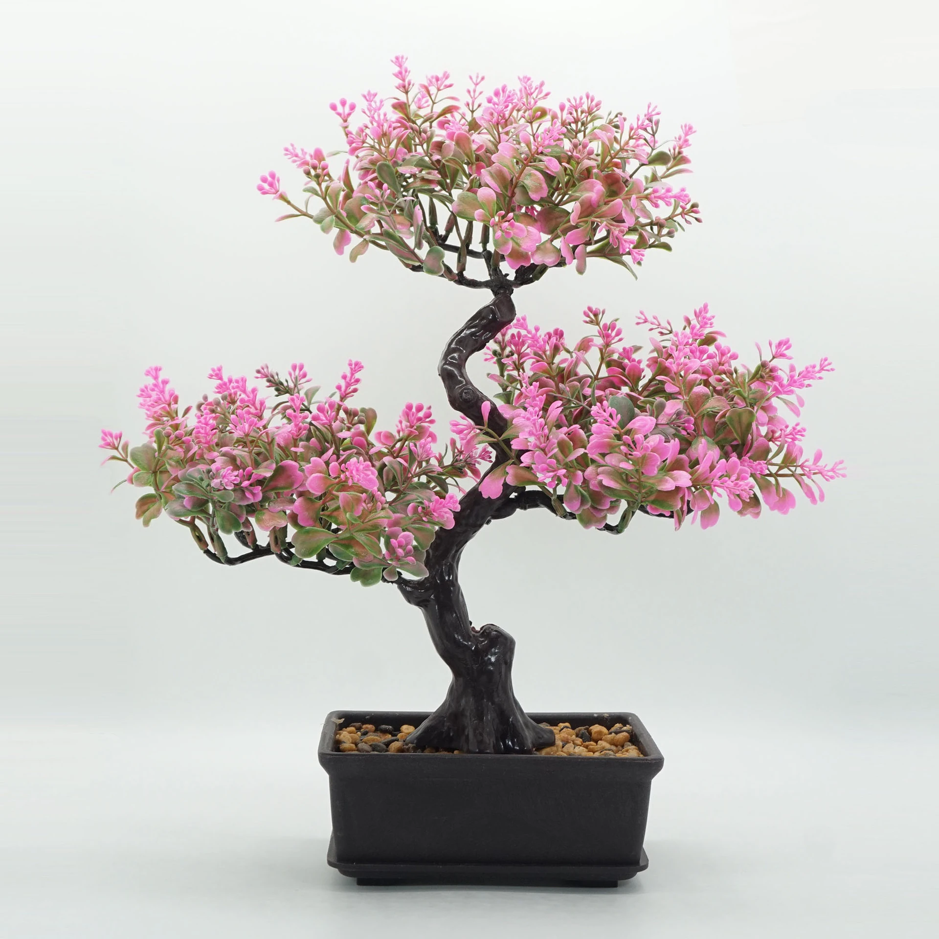 Pink potted Artificial Bonsai Tree, 36 cm
