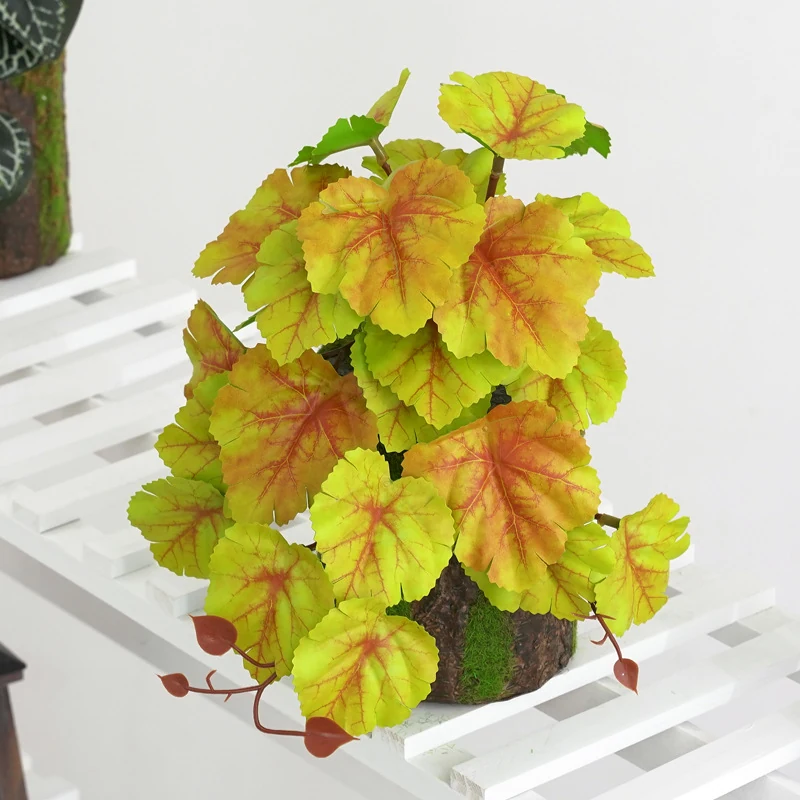 Autumn Yellow potted artificial coral bells plant