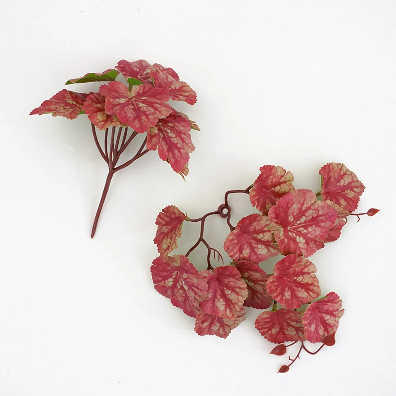 Crimson Foliage View potted artificial coral bells plant