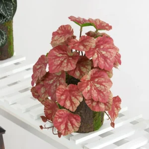 Crimson potted artificial coral bells plant