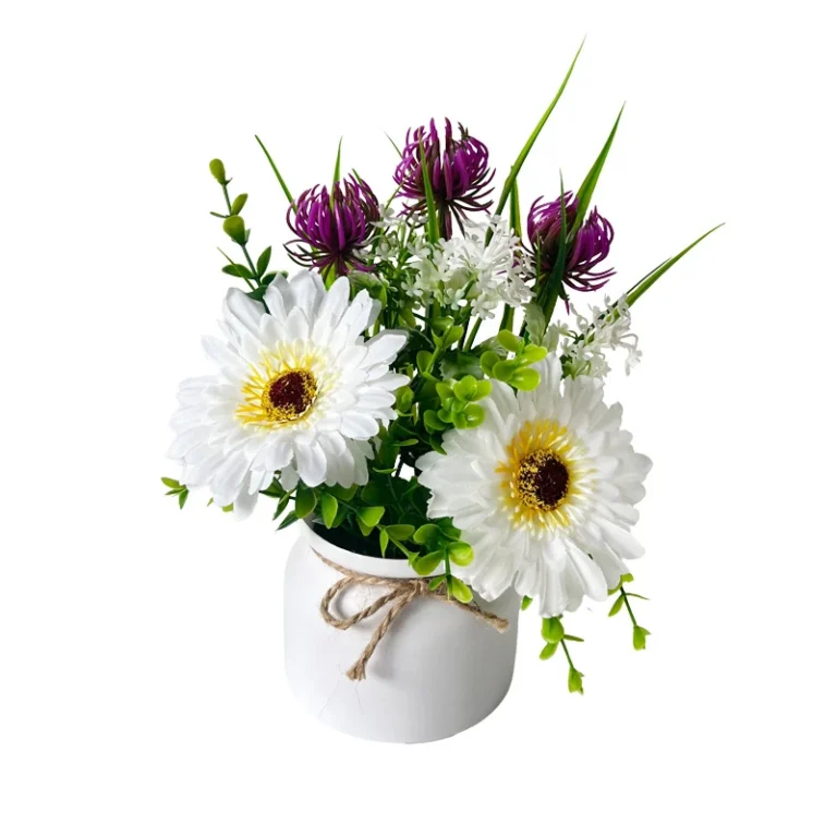 Potted Artificial Daisy Mixed Flower Arrangement