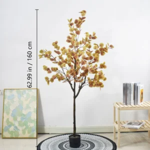 Autumn Gold 160 cm potted artificial eucalyptus tree collection