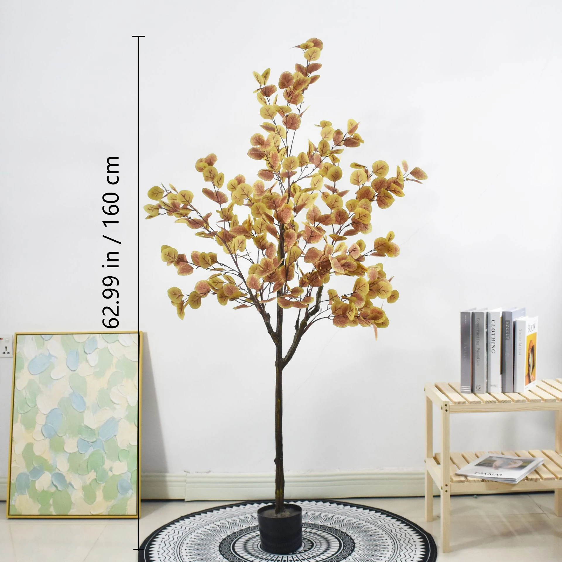 Autumn Gold 160 cm potted artificial eucalyptus tree collection