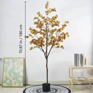 Autumn Gold 180 cm potted artificial eucalyptus tree collection