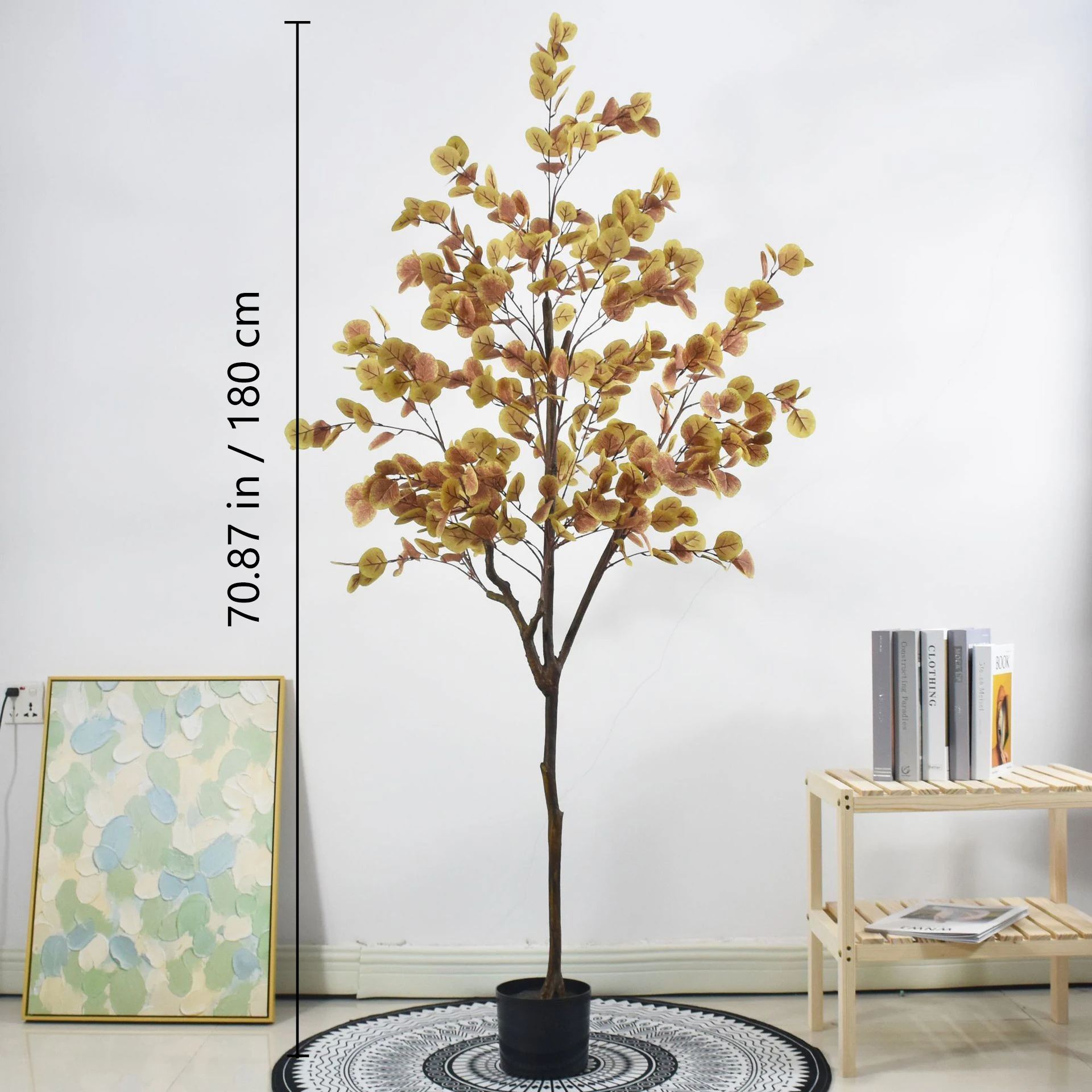 Autumn Gold 180 cm potted artificial eucalyptus tree collection