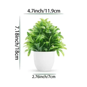 Long Leaf Greenery potted Artificial Greenery Plant, 18 cm