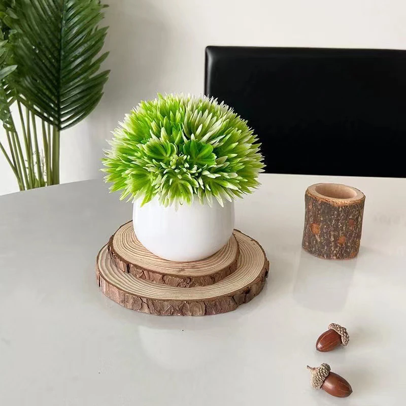 Grass Ball potted Artificial Greenery Topiary Ball, 15 cm