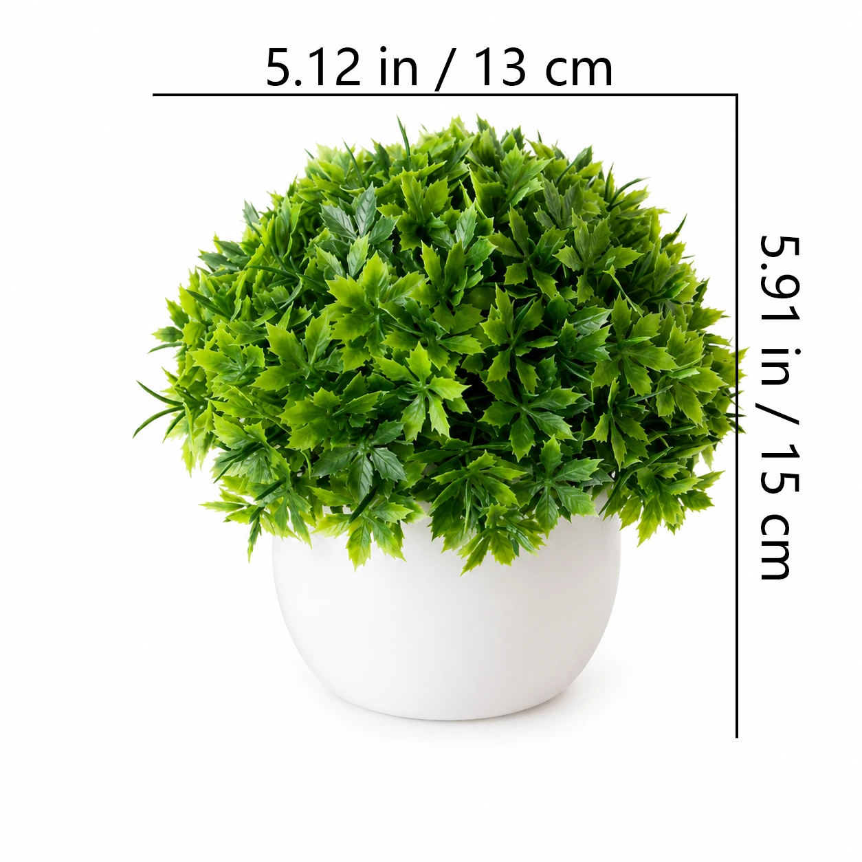 Specification diagram for mixed holly leaf potted Artificial Greenery Topiary Ball