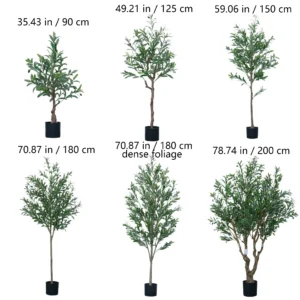 Available styles for potted artificial olive tree collection