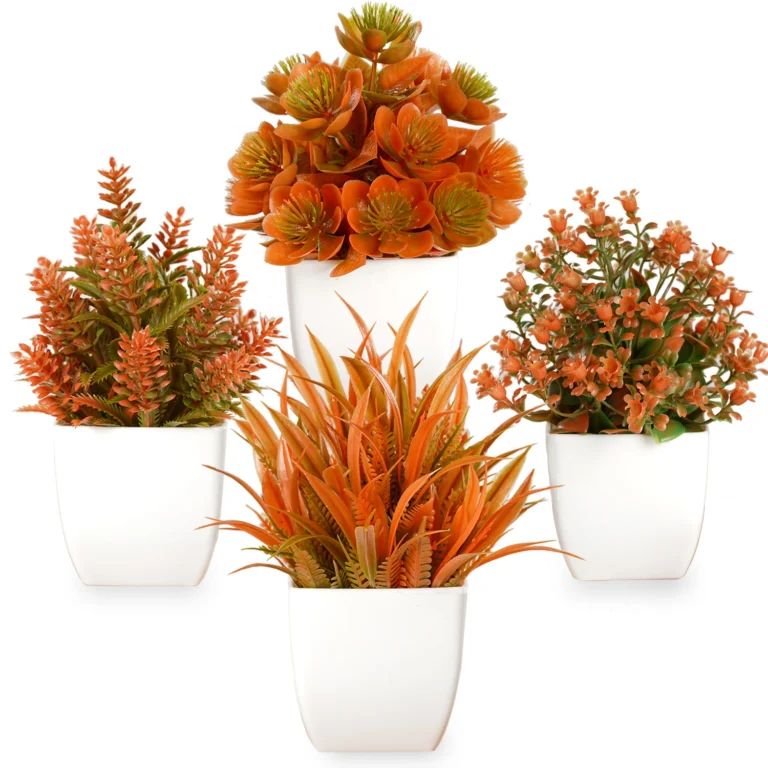 Potted Artificial Orange Greenery Plant
